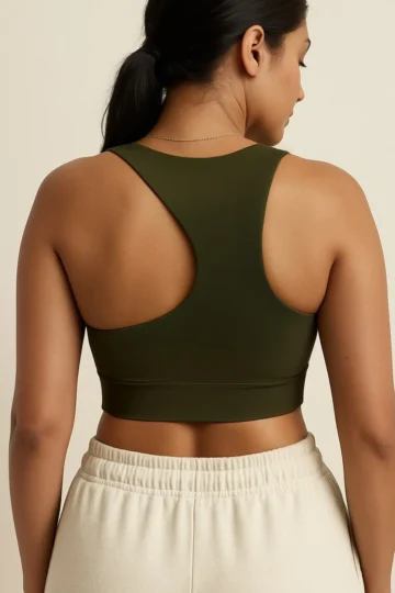Olive Asymmetrical Bra