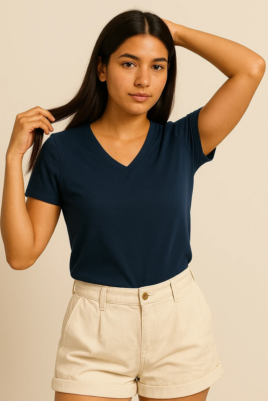 Ink Fluid V Neck Tee media 1