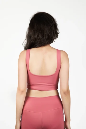 Mauve Built-in Scoop Crop Tank
