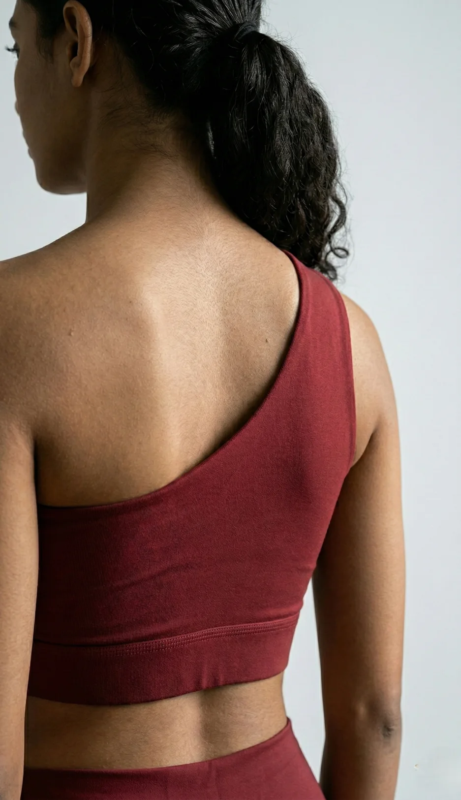 Maroon One Shoulder Bra media 1