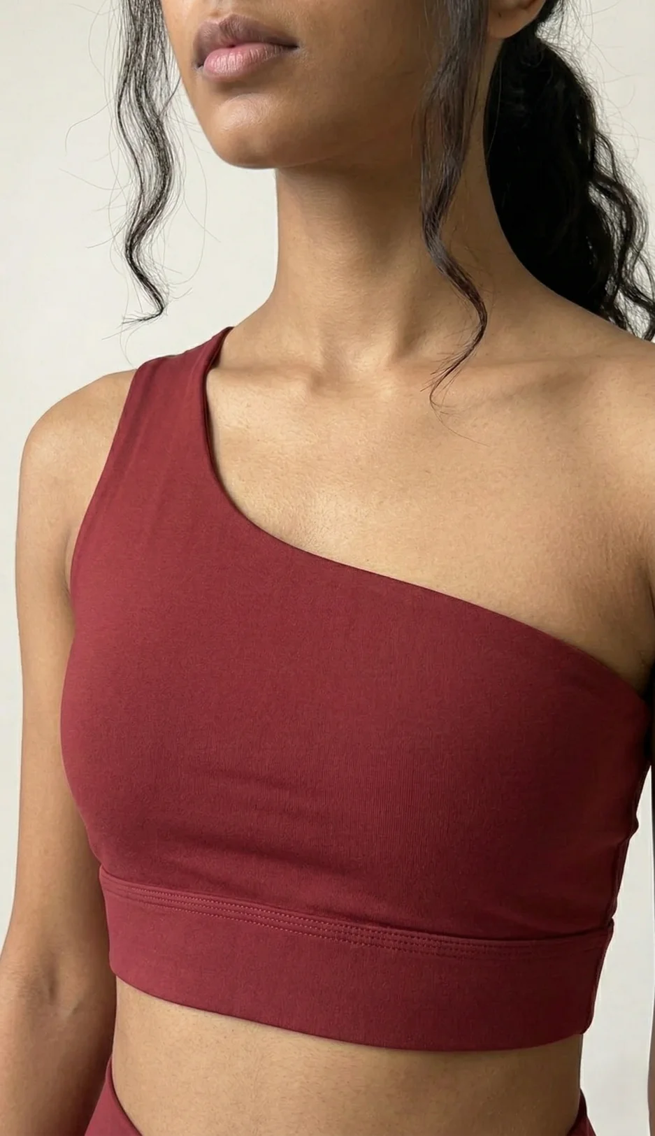 Maroon One Shoulder Bra media 2