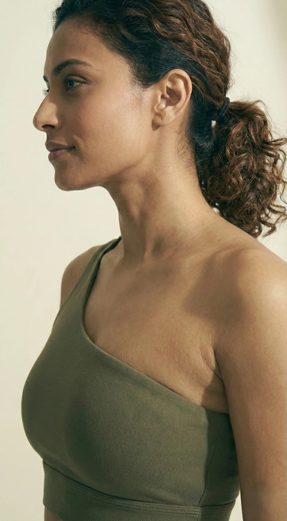 Olive One Shoulder Bra media 1