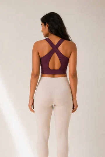 Wine Crossback Bra