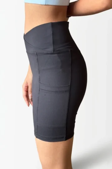 Black Crisscross Cycling Shorts