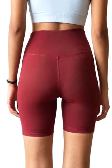 Maroon Crisscross Cycling Shorts