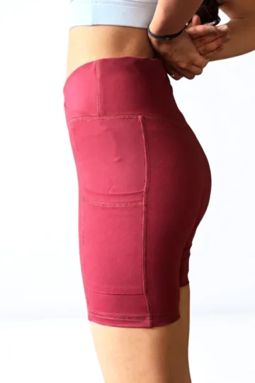 Maroon Crisscross Cycling Shorts