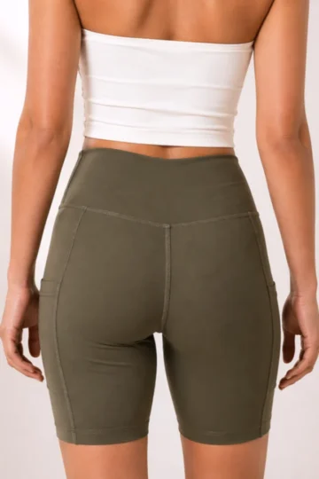 Olive Crisscross Cycling Shorts
