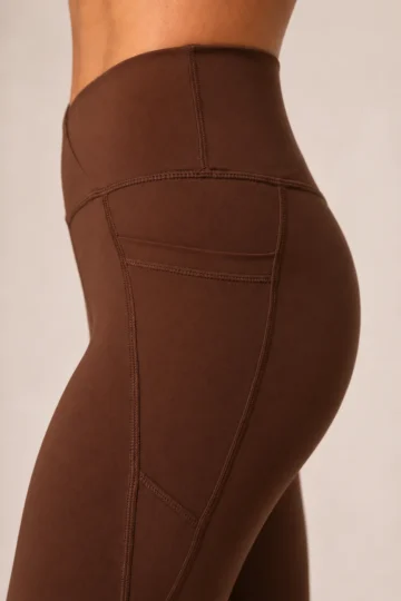 Brown Crisscross Flared Leggings