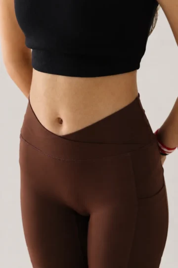 Brown Crisscross Cycling Shorts